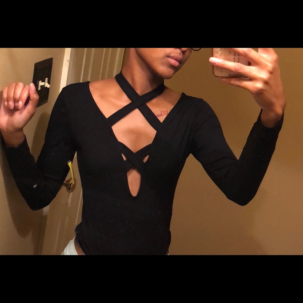 Black Cross Bodysuit